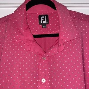 Footjoy XXl golf shirt pink with white dots